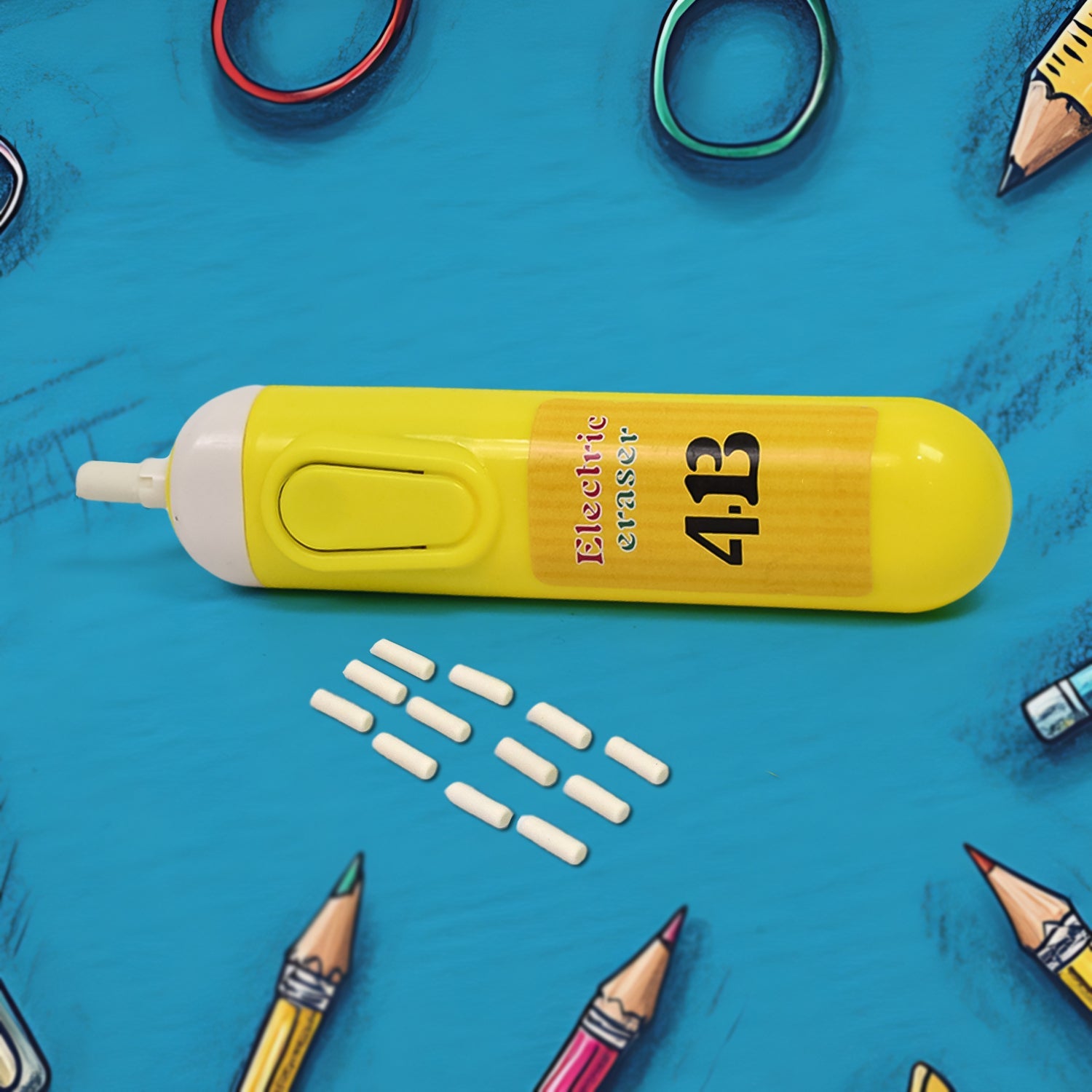 Electric Eraser Kit Automatic Pencil Eraser Battery Operated with 12 Eraser Refills Electric Eraser Kit Automatic Pencil Eraser Battery Operated with 12 Eraser Refills
